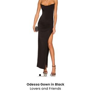 Lovers + Friends Black Gown perfect for Black Tie, Formal, or, Gala.